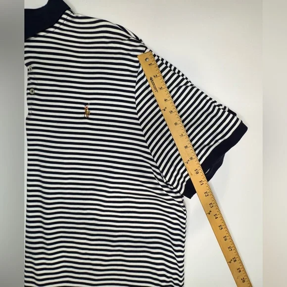Polo Ralph Lauren Classic Fit Soft Cotton Polo Shirt XXL Navy/White Striped EUC - Picture 12 of 13